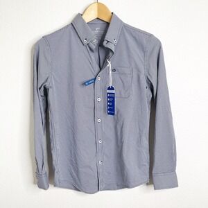 Southern Tide Boys Intercoastal Performance Gingham Navy Blue Shirt Large L NWT